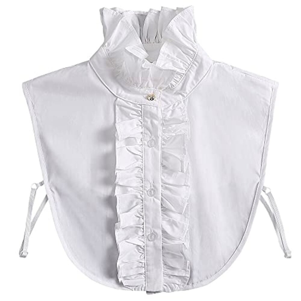 Classic White Ruffled Mock Collar Dickey - Women Accessories